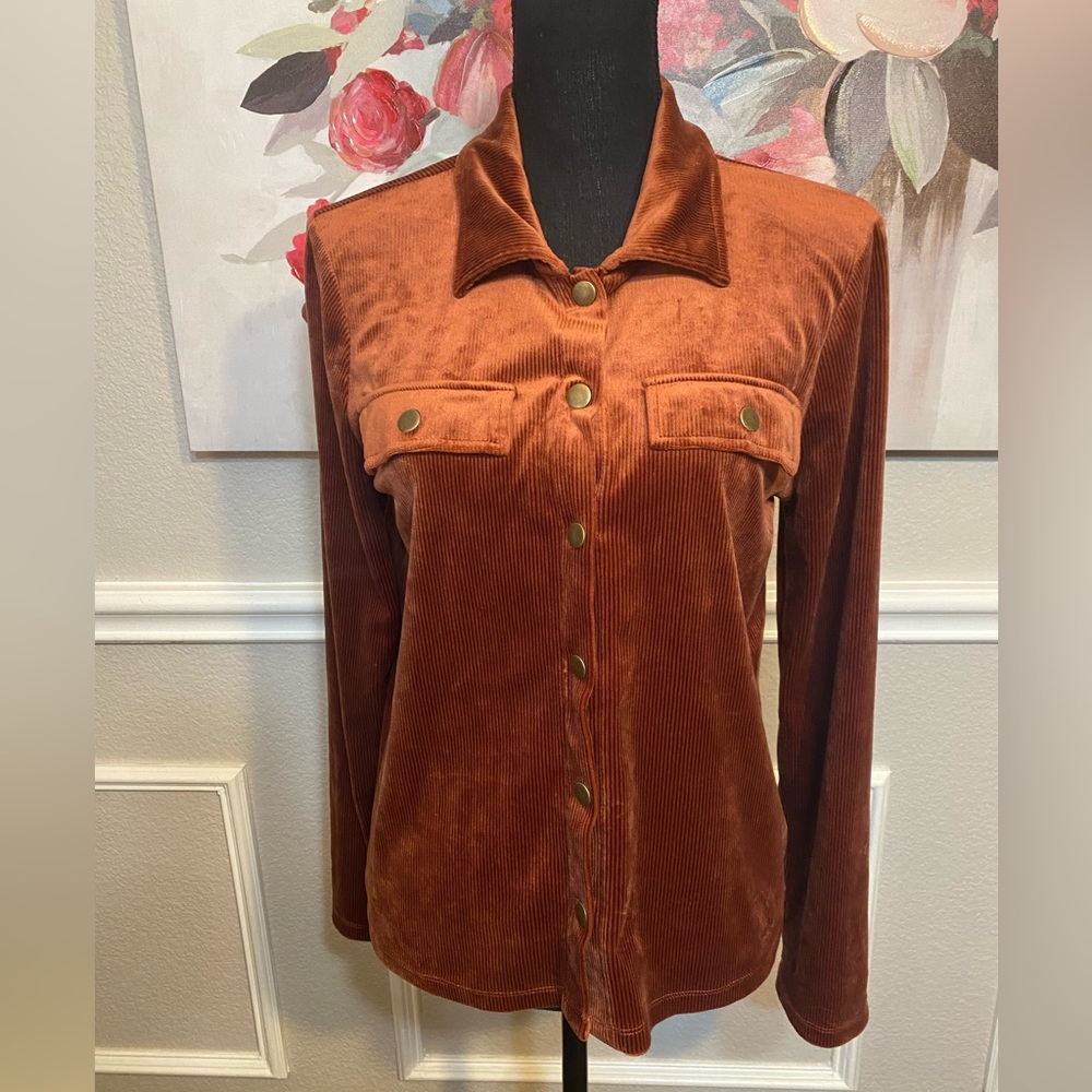 Rust Button-Up Top - Picture 3 of 11